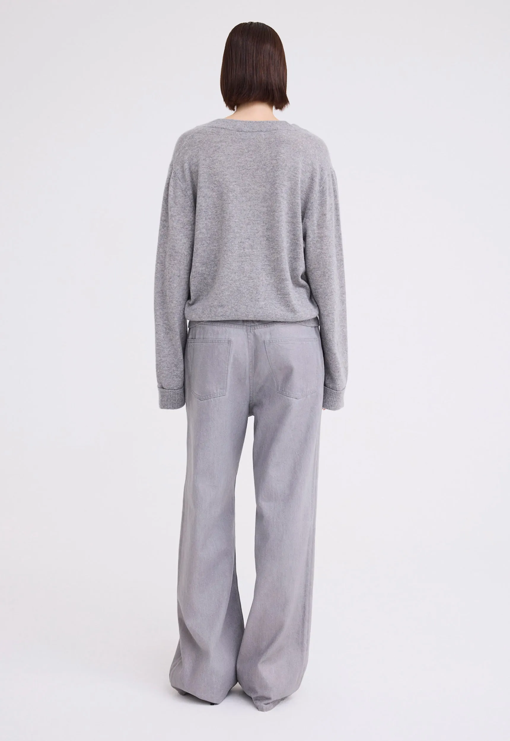 Sharpo Cashmere Sweater - Mid Grey Marle