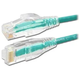 Slim Cat6 UTP Ethernet Patch Cord, 12' Green