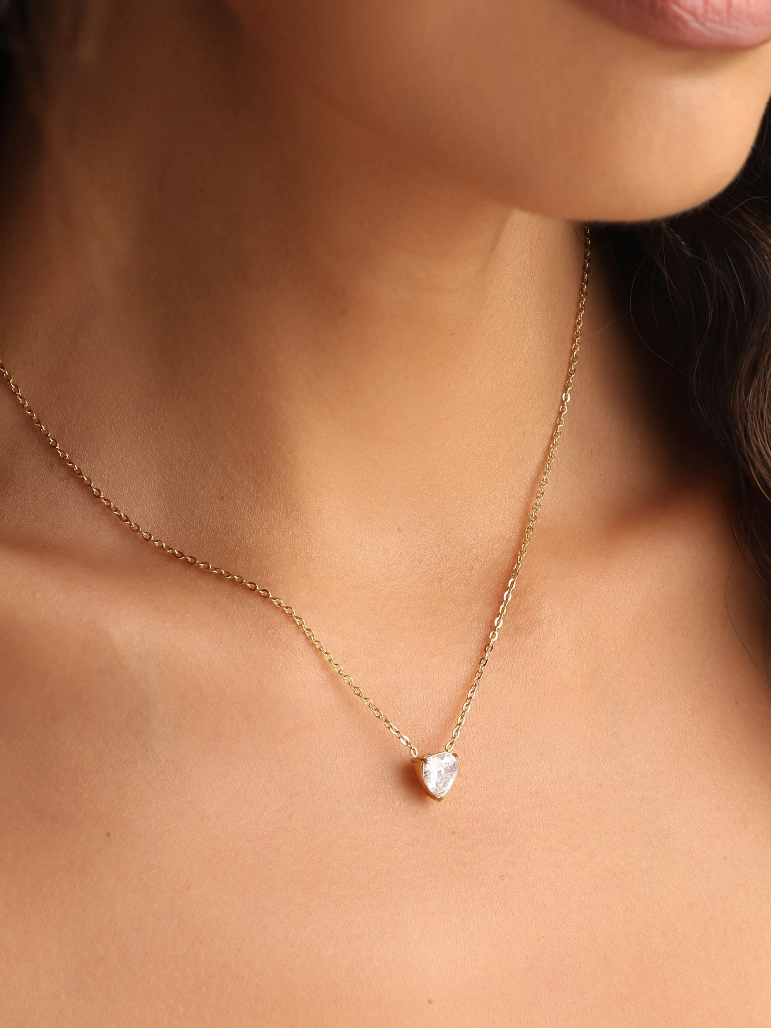 Solitaire Heart Necklace