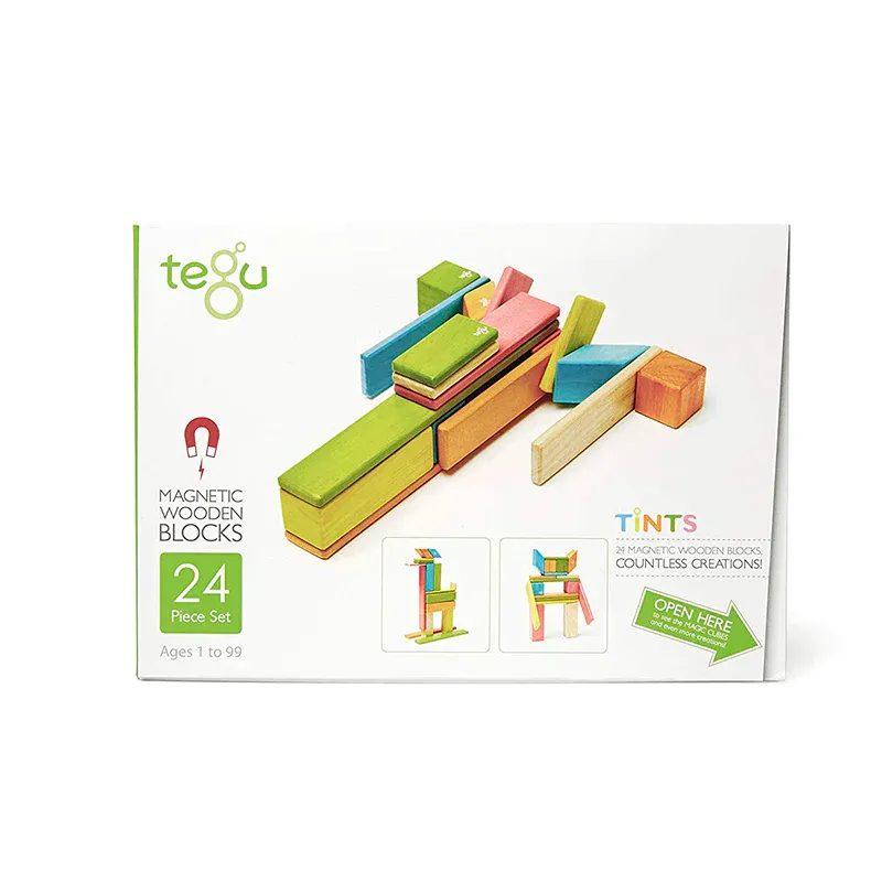 Tegu Magnetic Wooden Blocks 24pc Tints