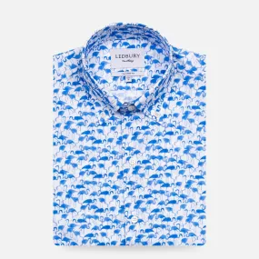 The Blue Parksley Printed Seersucker Casual Shirt