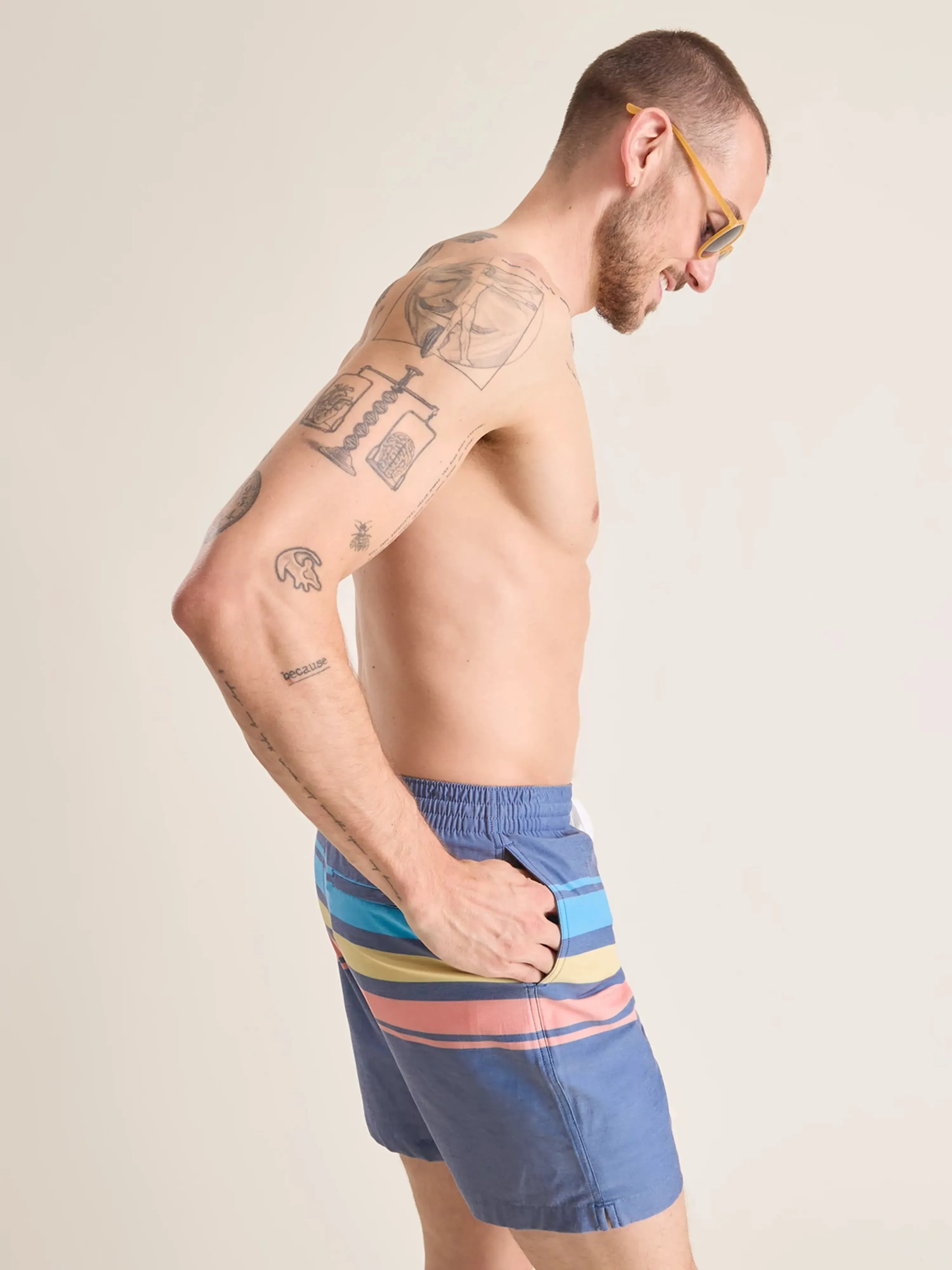 The Retro Sets 7" (Faded Classic Lined Swim Trunk)