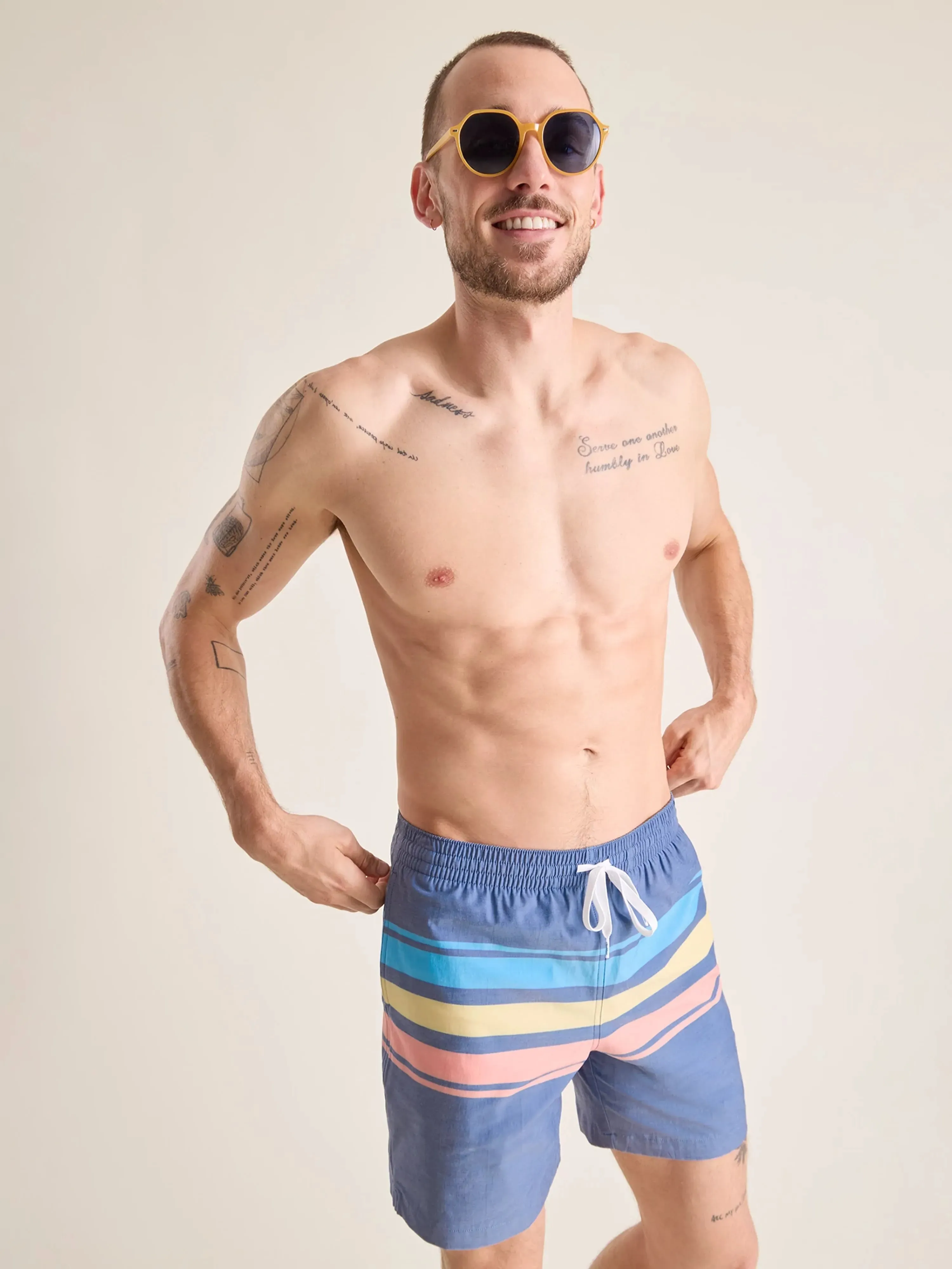 The Retro Sets 7" (Faded Classic Lined Swim Trunk)