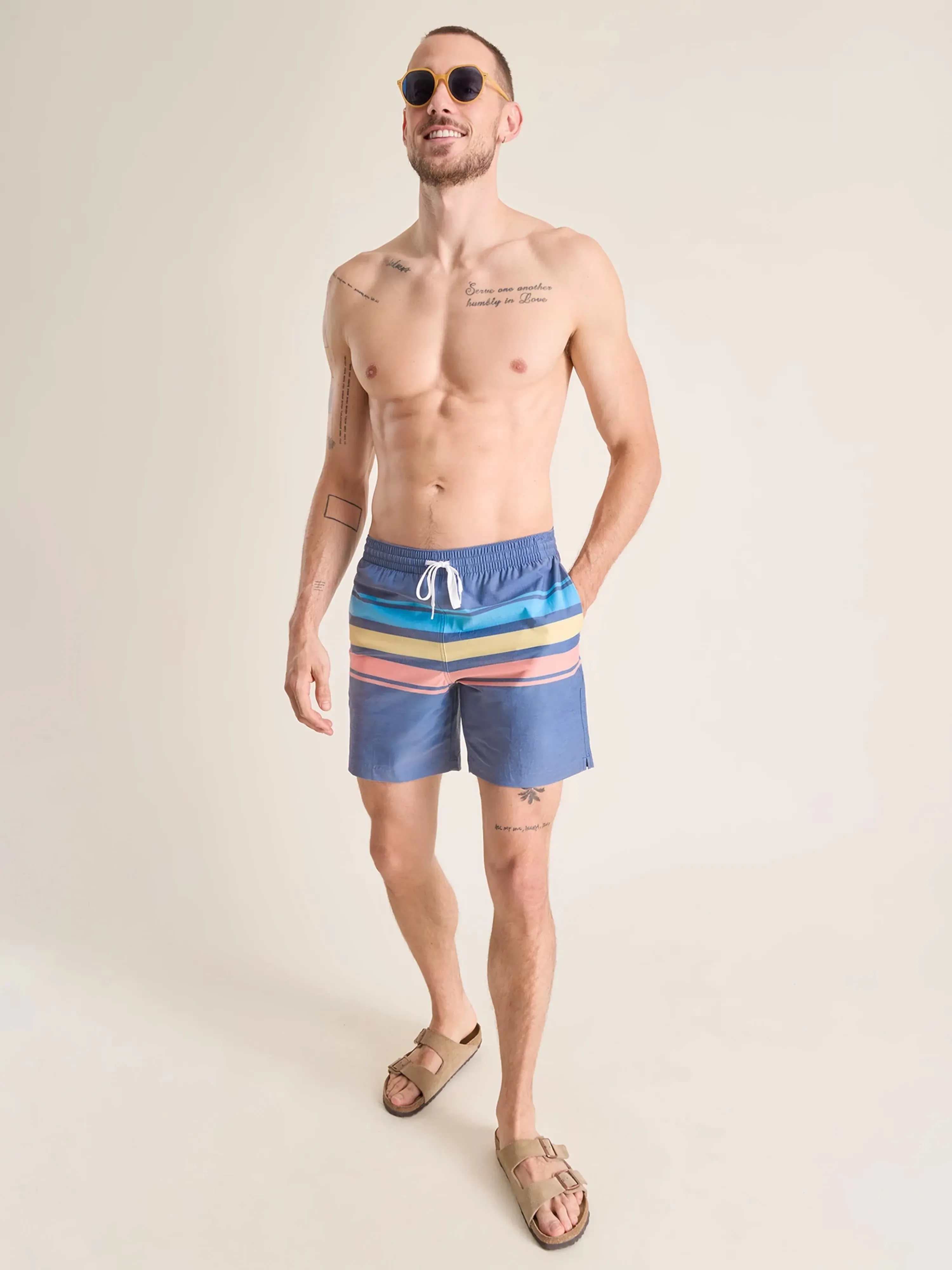 The Retro Sets 7" (Faded Classic Lined Swim Trunk)