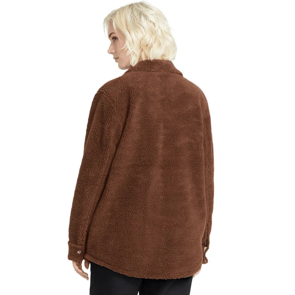 Volcom Womens Silent Sherpa Jacket - Chocolate