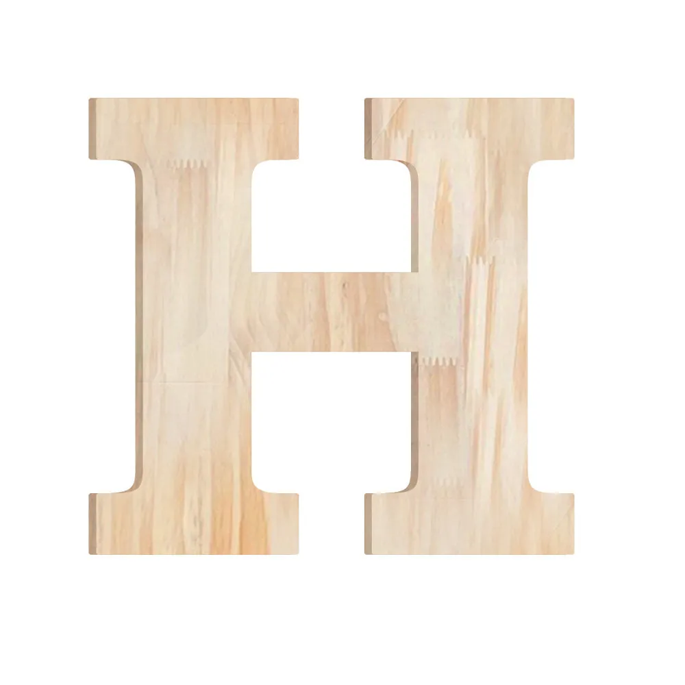 Wood Block Letter Unfinished Monogram Initial Alphabet Large Wall English Letters for Home Bedroom Office Wedding Party DIY Decor Ready to Paint or Stain