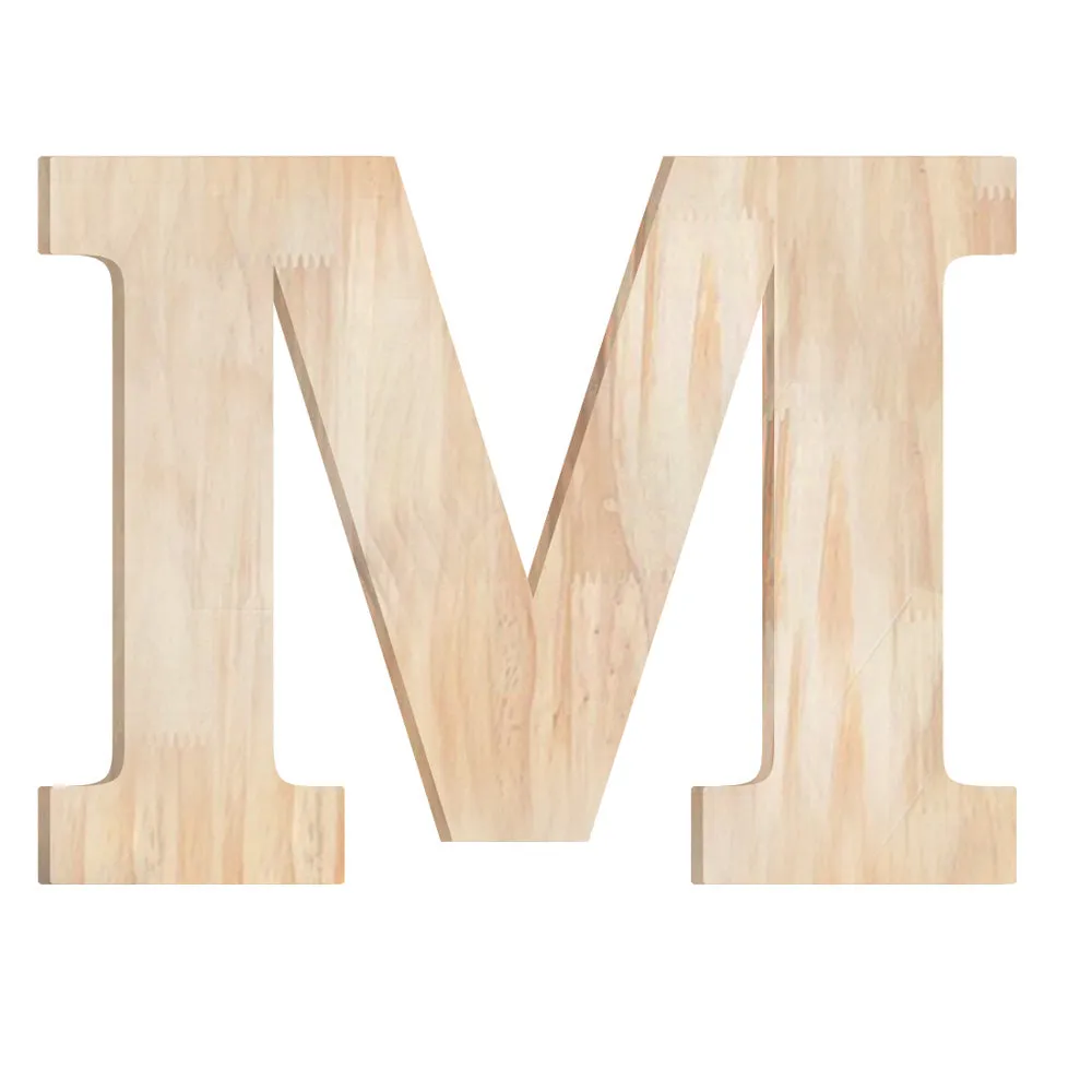 Wood Block Letter Unfinished Monogram Initial Alphabet Large Wall English Letters for Home Bedroom Office Wedding Party DIY Decor Ready to Paint or Stain