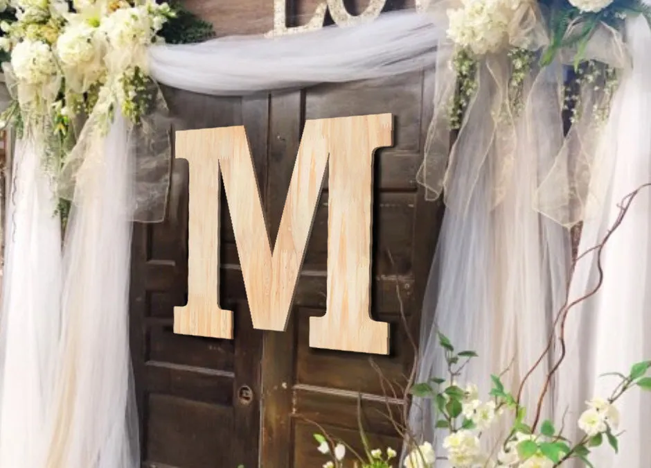 Wood Block Letter Unfinished Monogram Initial Alphabet Large Wall English Letters for Home Bedroom Office Wedding Party DIY Decor Ready to Paint or Stain